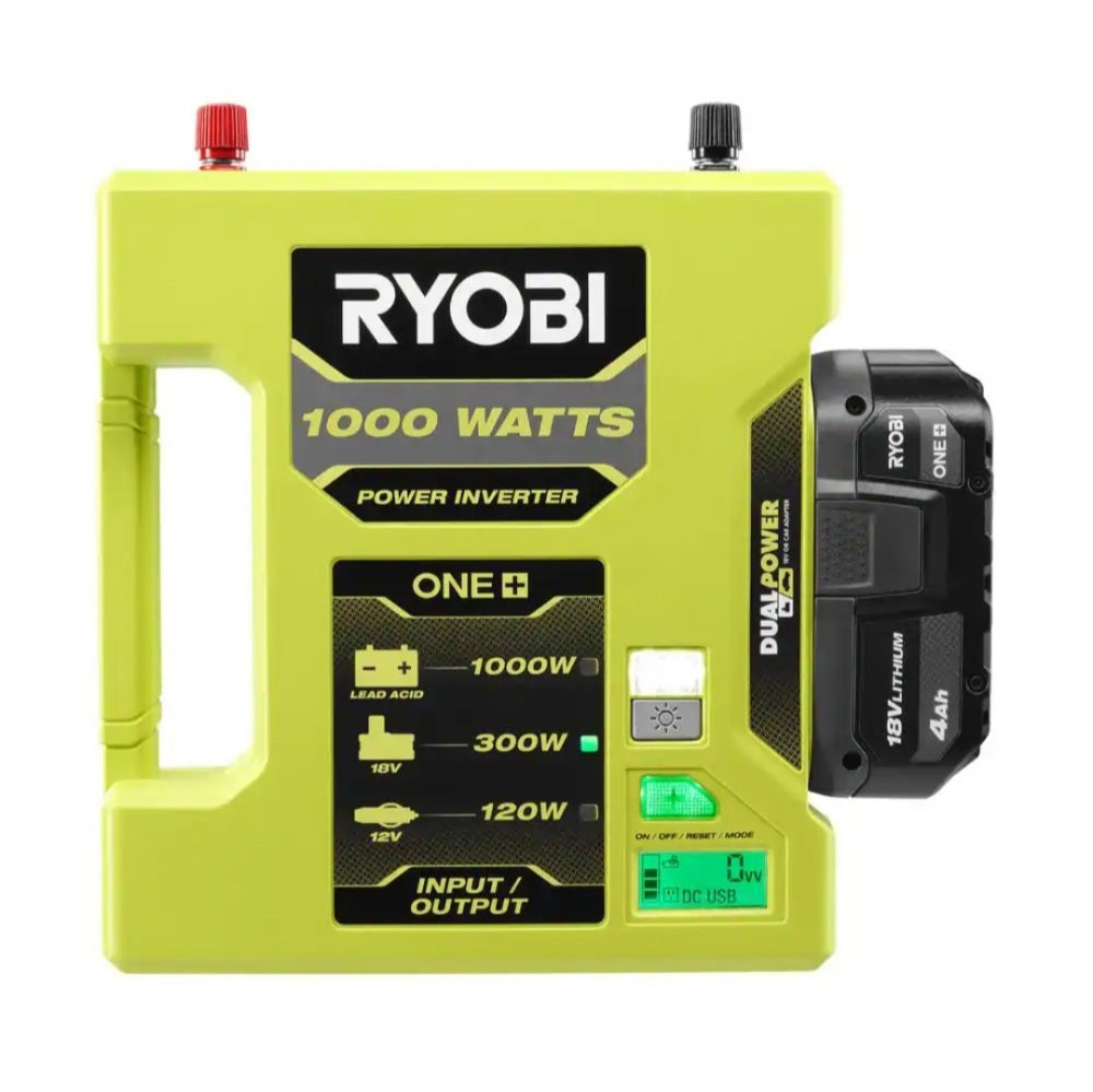 One + 18V 1000-Watt Max 12-Volt Automotive Power Inverter One + 18V 1000-Watt Max 12-Volt Automotive Power Inverter